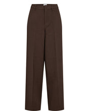 Load image into Gallery viewer, A pair of dark brown wide-leg trousers shown flat against a solid white background.