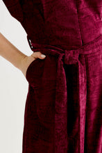 Load image into Gallery viewer, Louche Phoenix Jumpsuit velvet- Wine