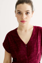 Load image into Gallery viewer, Louche Phoenix Jumpsuit velvet- Wine