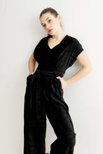 Load image into Gallery viewer, Louche Phoenix Jumpsuit velvet- Black