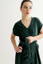 Load image into Gallery viewer, Louche Phoenix Jumpsuit velvet- Forest green