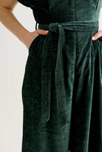 Load image into Gallery viewer, Louche Phoenix Jumpsuit velvet- Forest green