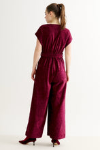 Load image into Gallery viewer, Louche Phoenix Jumpsuit velvet- Wine