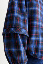Load image into Gallery viewer, Louche Rivka check pleat blouse blue