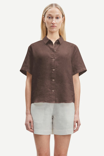 Samsoe Samsoe Mina shirt linne French roast