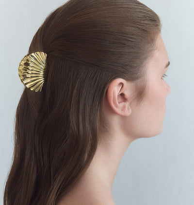 WOS Shell mini hårklämma Silver / Gold
