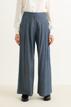 Load image into Gallery viewer, Louche Tyler chambray wide leg trouser dark grey
