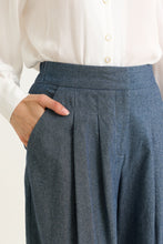 Load image into Gallery viewer, Louche Tyler chambray wide leg trouser dark grey