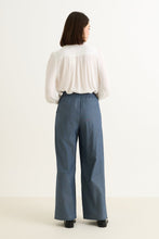 Load image into Gallery viewer, Louche Tyler chambray wide leg trouser dark grey