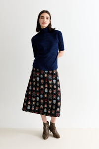 Louche Vista polo neck top mörkblå