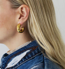 Load image into Gallery viewer, WOS Banana hoop Silver/Gold earrings