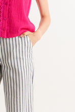 Load image into Gallery viewer, Louche Tilde Ticking Stripe Straight Cut Trouser - White&amp;Navy