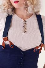 Load image into Gallery viewer, Emmy the Sassy suspenders- Navy vegan leather