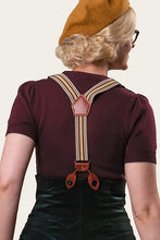 Load image into Gallery viewer, Emmy the Sassy suspenders- Brown stripe
