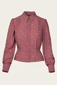 Emmy The Spectacular Spearpoint Shirt- Heather pheasant print