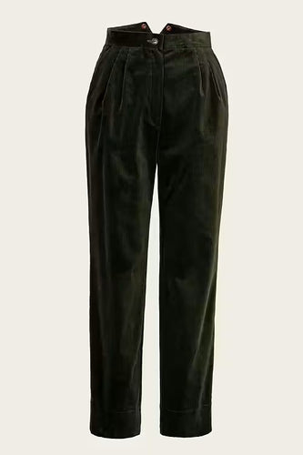 Emmy The Hepper Hepburn Slacks- Forest green cord
