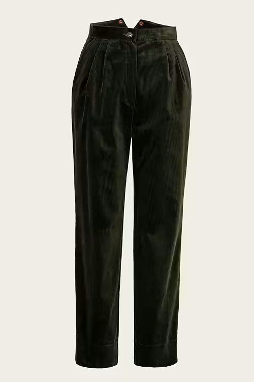 Emmy The Hepper Hepburn Slacks- Forest green cord
