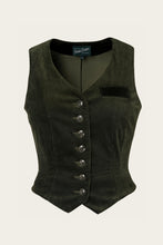 Load image into Gallery viewer, Emmy The Suit Up Waistcoat- Forest green cord