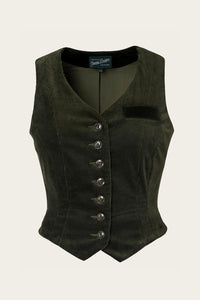 Emmy The Suit Up Waistcoat- Forest green cord