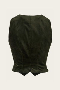 Emmy The Suit Up Waistcoat- Forest green cord
