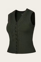 Load image into Gallery viewer, The Sassy Sweater Vest Pine green mélange wool