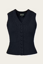 Load image into Gallery viewer, The Sassy Sweater Vest Pine navy mélange wool