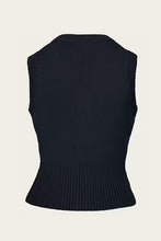 Load image into Gallery viewer, The Sassy Sweater Vest Pine navy mélange wool