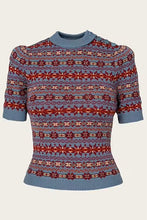 Load image into Gallery viewer, Emmy The Fairest Knit Top- Pale indigo melange wool