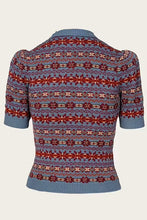 Load image into Gallery viewer, Emmy The Fairest Knit Top- Pale indigo melange wool