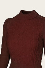 Load image into Gallery viewer, Emmy The Ice Skater Sweater Maroon cashmere blend