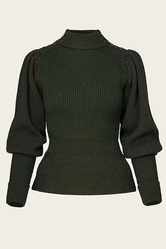 Emmy The Edwardian Cycling Sweater Pine green mélange wool
