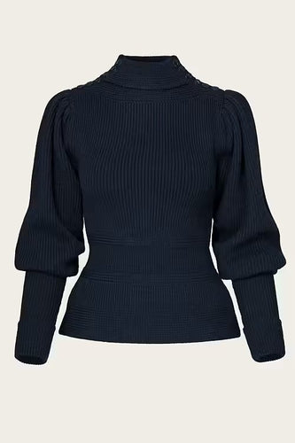 Emmy The Edwardian Cycling Sweater Navy melange wool
