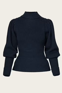 Emmy The Edwardian Cycling Sweater Navy melange wool