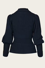 Load image into Gallery viewer, Emmy The Edwardian Cycling Sweater Navy melange wool
