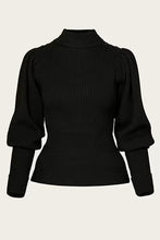 Load image into Gallery viewer, Emmy The Edwardian Cycling Sweater black wool