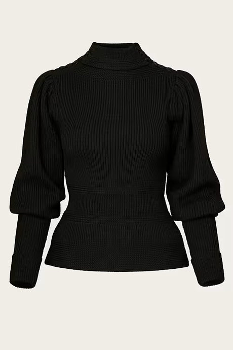 Emmy The Edwardian Cycling Sweater black wool