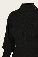 Load image into Gallery viewer, Emmy The Edwardian Cycling Sweater black wool