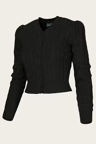Emmy The Ice Skater Cardigan Black wool