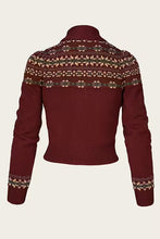 Load image into Gallery viewer, Emmy The Fair Isle Knit Jacket Maroon mélange wool