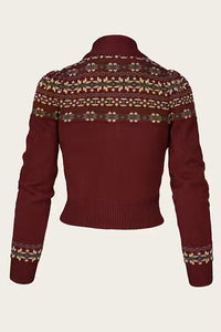 Emmy The Fair Isle Knit Jacket Maroon mélange wool