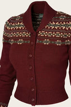 Load image into Gallery viewer, Emmy The Fair Isle Knit Jacket Maroon mélange wool