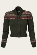Load image into Gallery viewer, Emmy The Fair Isle Knit Jacket Pine green mélange wool