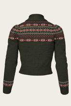Load image into Gallery viewer, Emmy The Fair Isle Knit Jacket Pine green mélange wool
