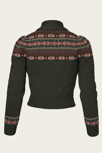 Emmy The Fair Isle Knit Jacket Pine green mélange wool