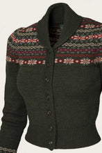 Load image into Gallery viewer, Emmy The Fair Isle Knit Jacket Pine green mélange wool