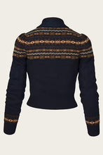 Load image into Gallery viewer, Emmy The Fair Isle Knit Jacket Navy mélange wool