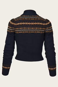 Emmy The Fair Isle Knit Jacket Navy mélange wool