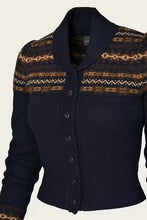 Load image into Gallery viewer, Emmy The Fair Isle Knit Jacket Navy mélange wool