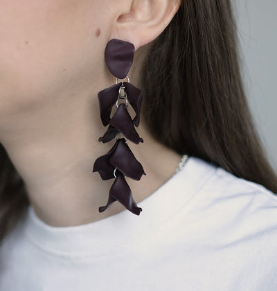 WOS Flake earrings deep purple