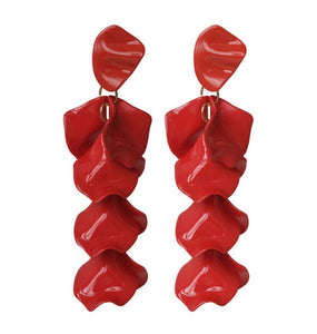 WOS Flake earrings shiny red